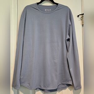 Men's Bylt Size Large Blue Long Sleeve Drop Cut shirt